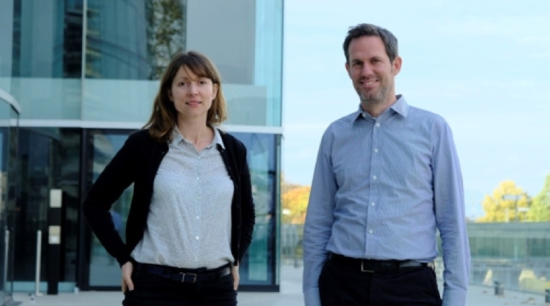 Prof Annabelle Littoz-Monnet and Prof. Nico Krisch standing in front of Maison de la Paix