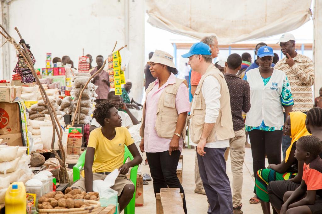 Angele in a market in Africa