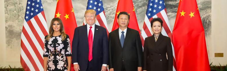 Donald Trump poses for a photo with Xi Jinping of China
