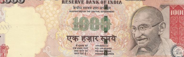 INR 1000 banknote, MG series, 2006, obverse.