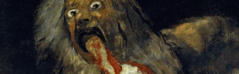 Part of the mural painting “Saturn Devouring His Son” by Francisco Goya