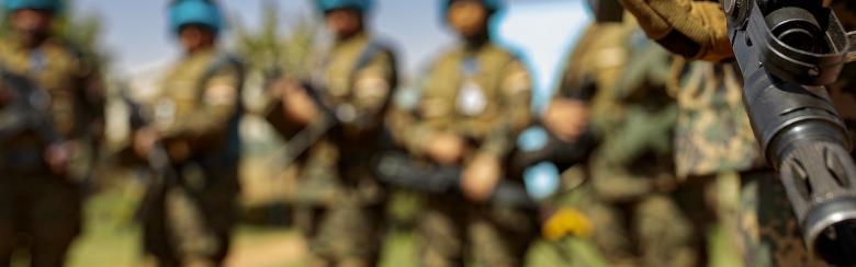 Exercice de simulation d’une équipe de Casques bleus égyptiens entièrement composée de femmes à Douentza, dans la région de Mopti.