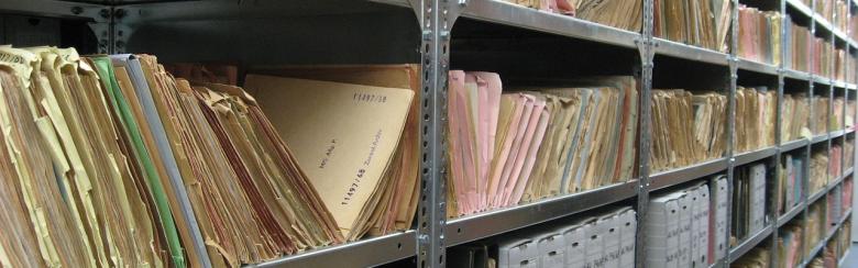 Institution archive image with folders 