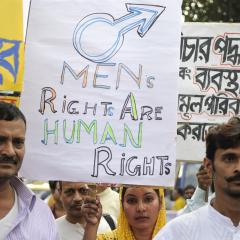 Oro-men demonstration in Kolkata