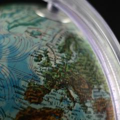 Globe with close up on Europe